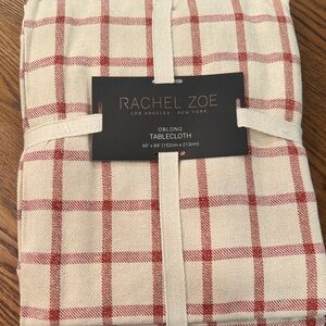 Rachel Zoe Red and Cream Plaid Tablecloth